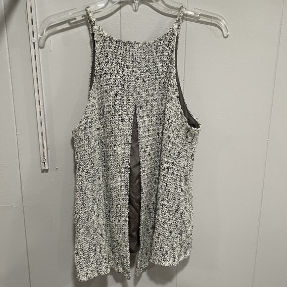 Drew USA Silk Layered Boucle Tank Top Size Small Gray Sleeveless Textured Casual - Picture 3 of 4